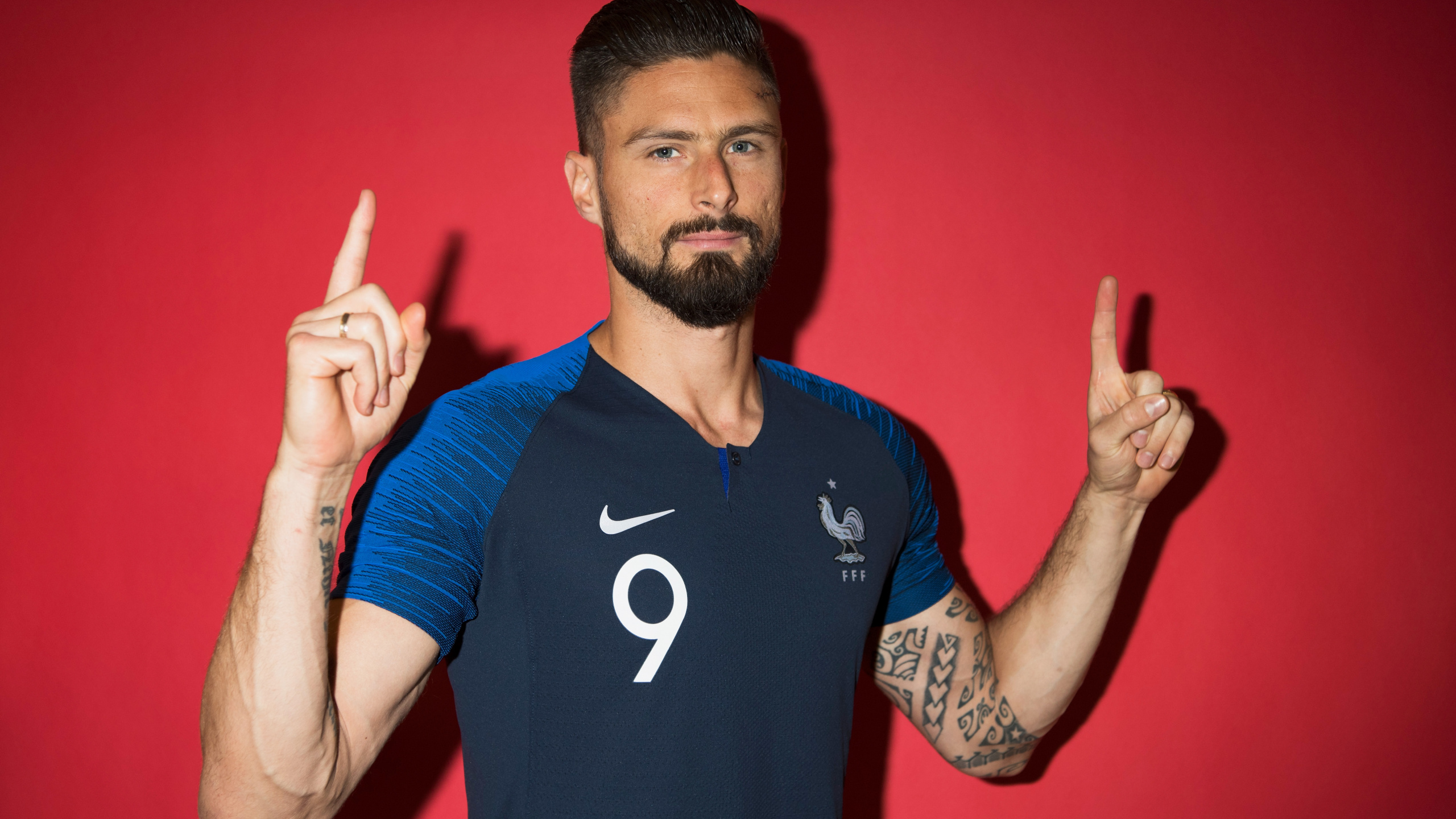 {奥利维尔·吉鲁(Olivier Giroud), 2018年世界杯, 切尔西f c, 阿森纳F C, 向前 WQHD, QHD, 16:9 ...