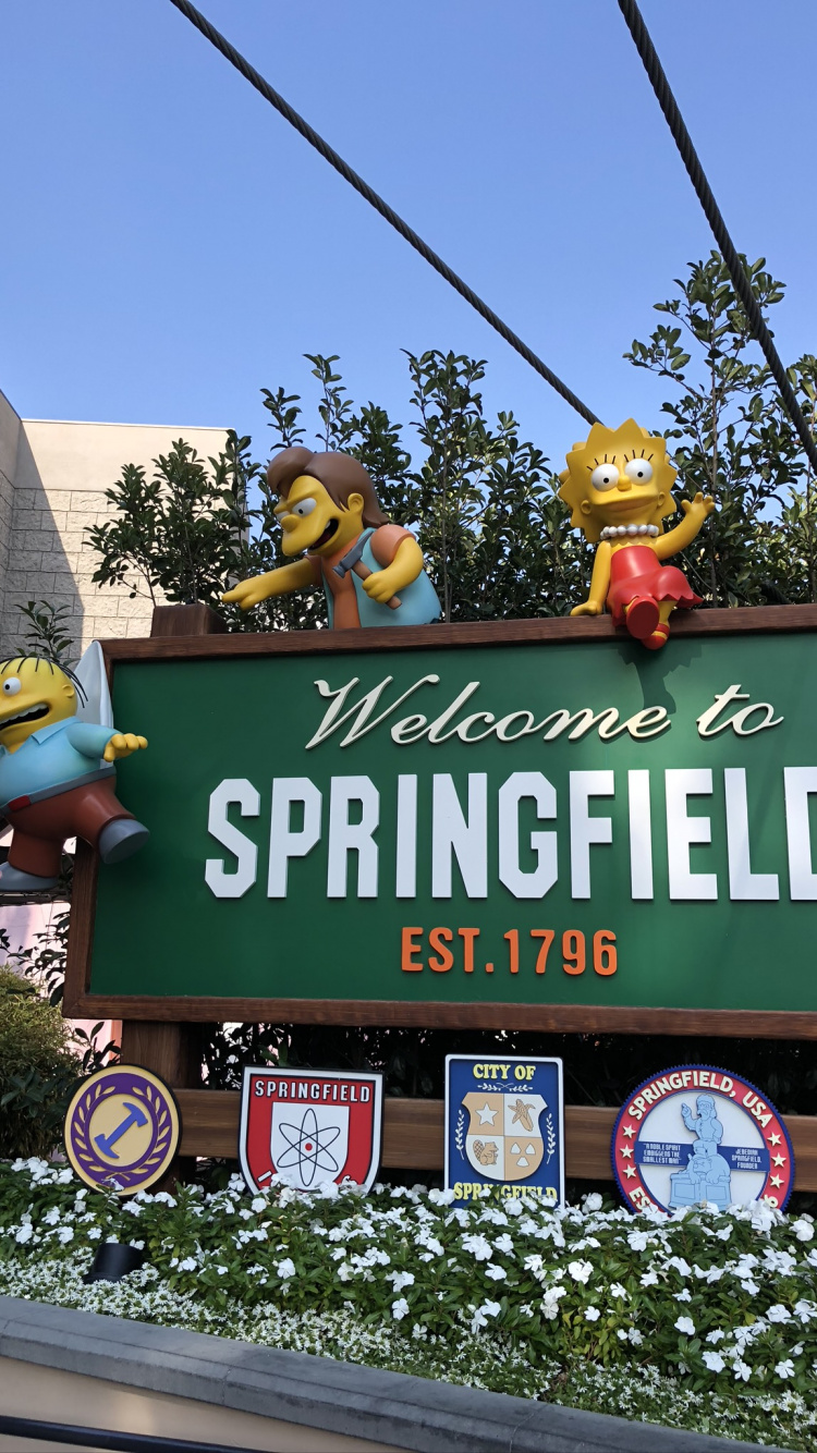 Springfeild Banner Springfield, Tree, Cars, Banner, Science Wallpaper for IPhone 6, 6S, 7 ...
