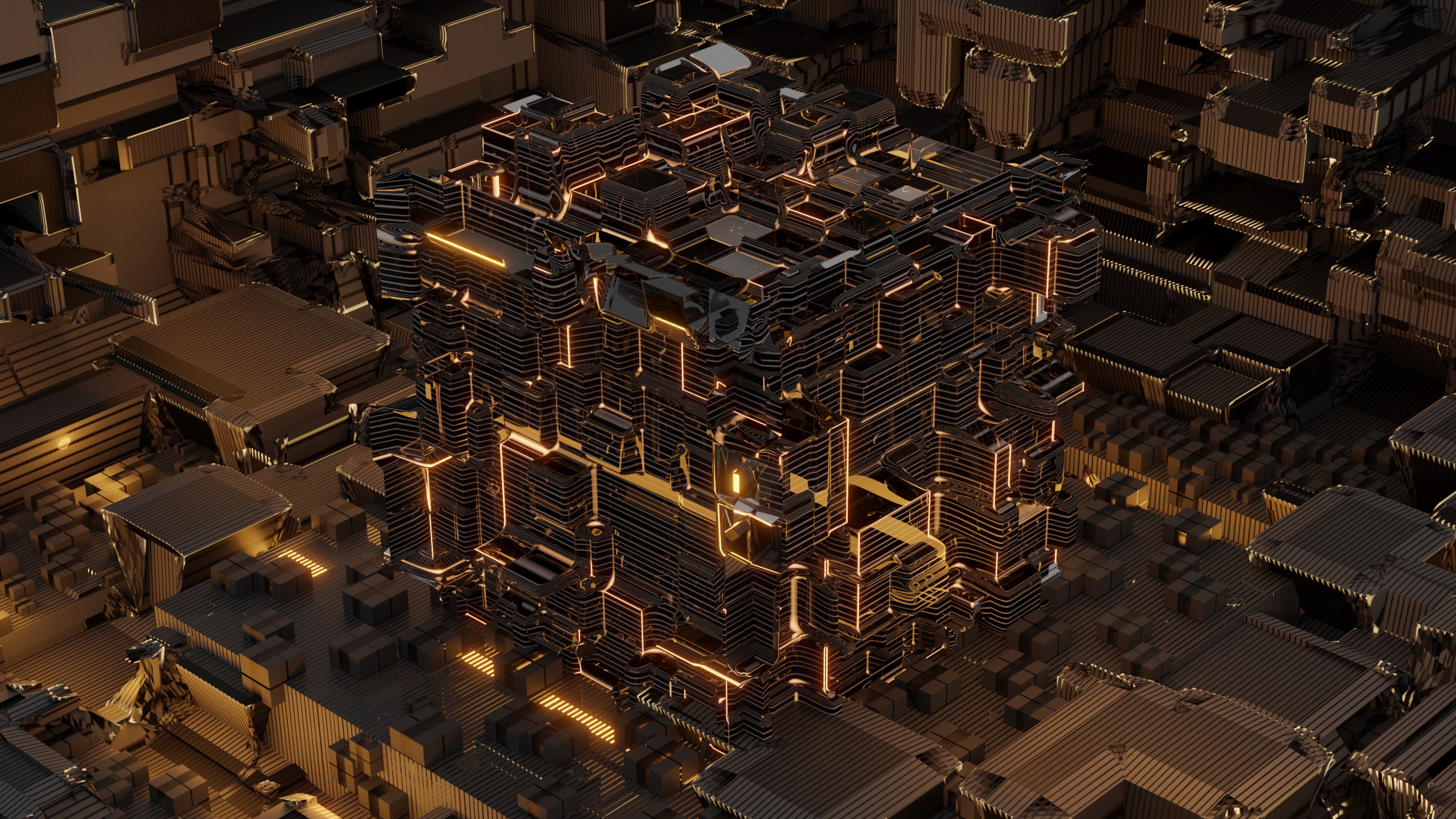 Wallpaper High Rise Buildings During Night Time, 4K Ultra HD Background ...