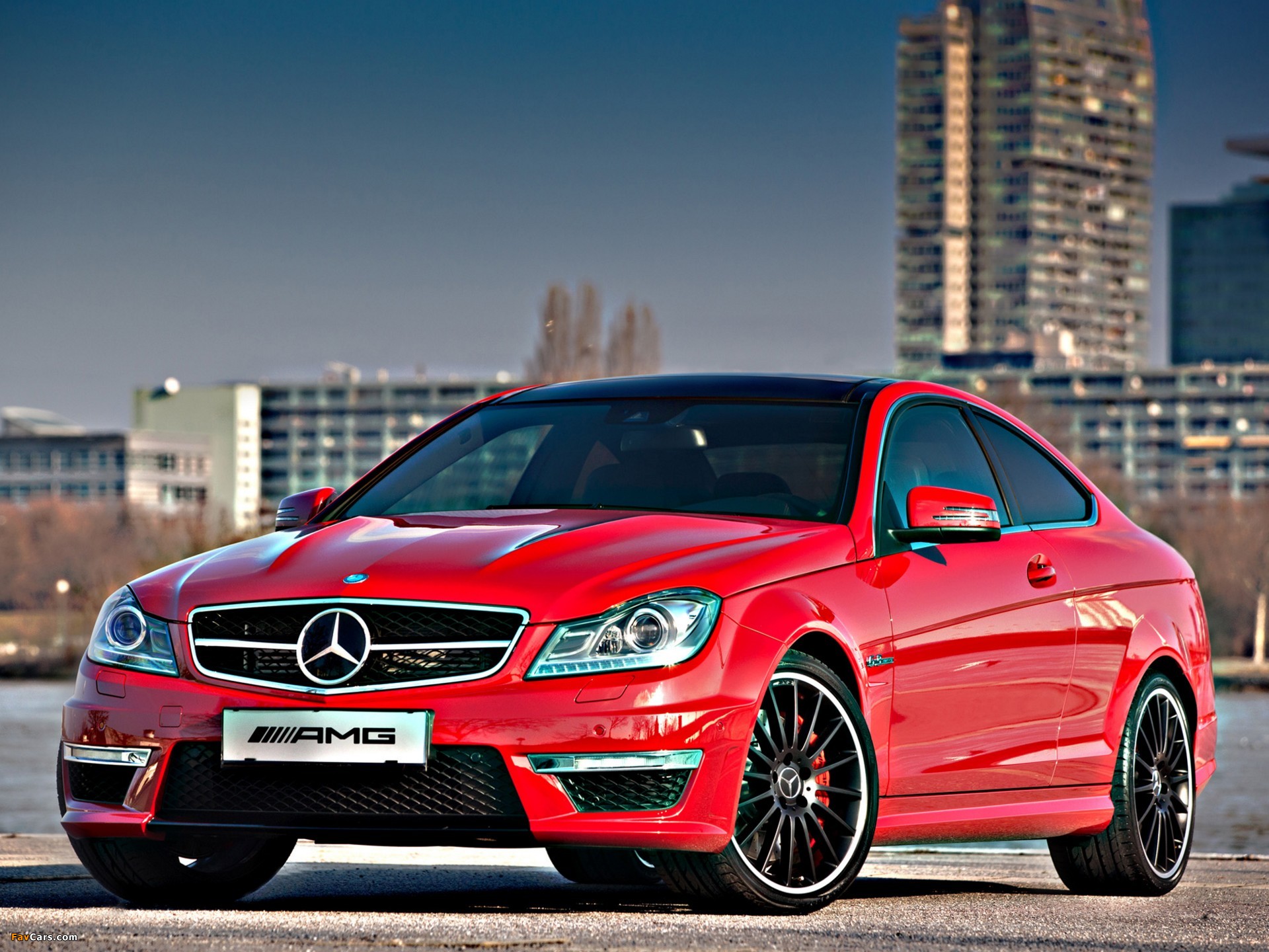 Wallpaper Red Mercedes Benz c Class, Background - Download Free Image