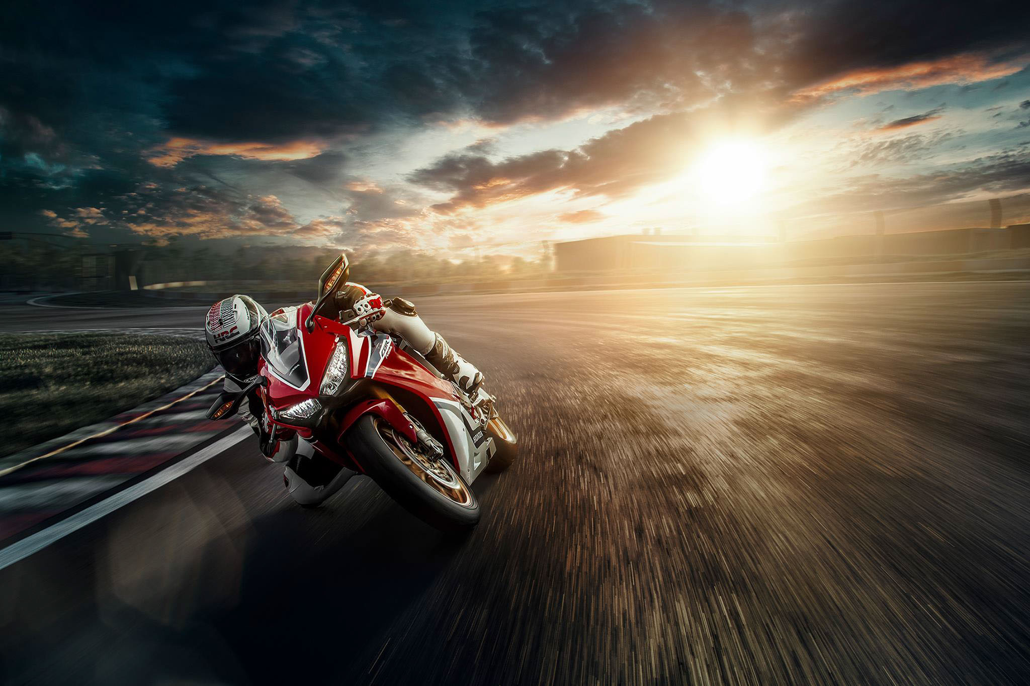Background Motor Racing Merah Wallpaper Red and Black Sports Bike on Road During Daytime, Background ...