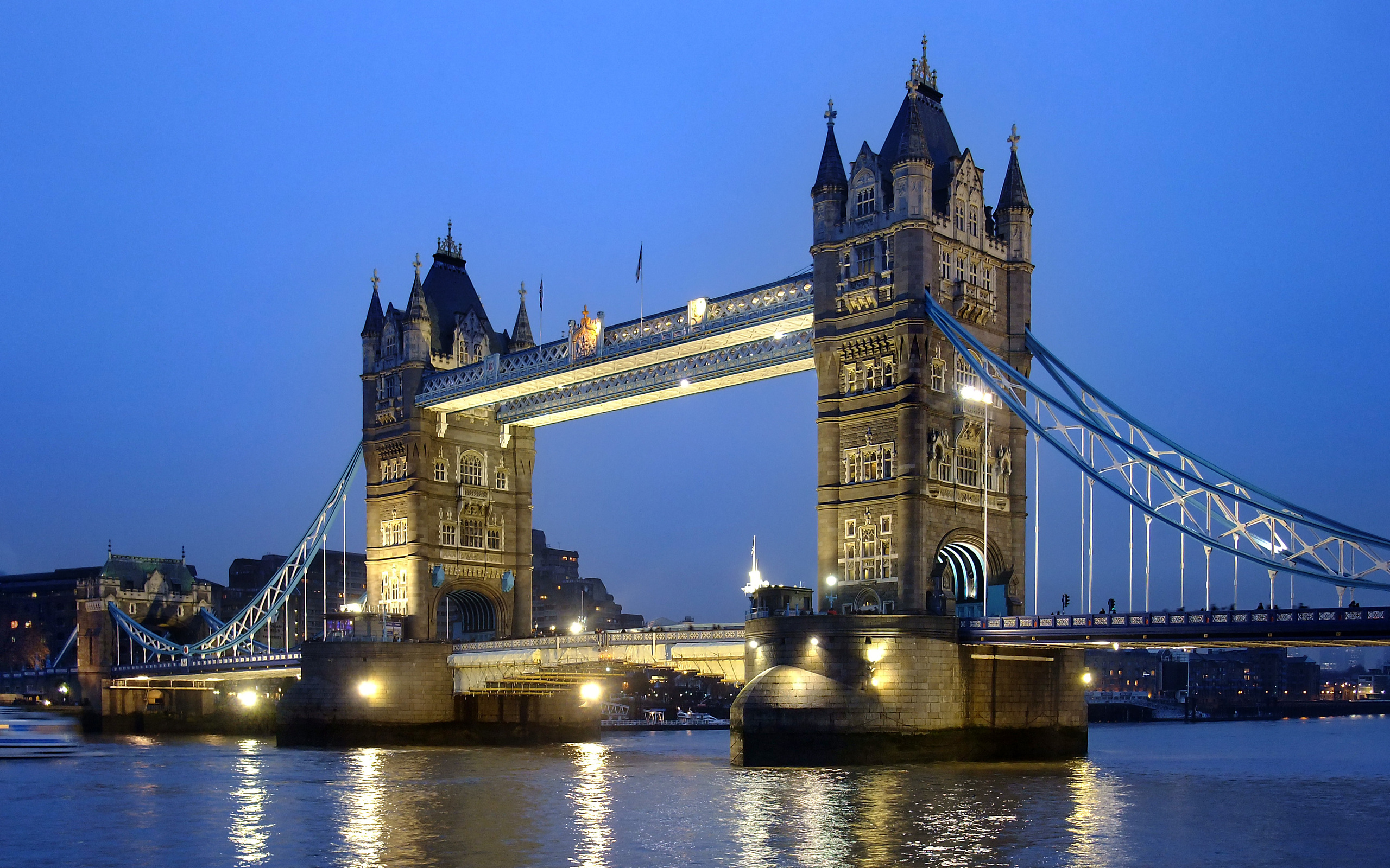 Wallpaper Bridge Over River During Night Time, Background - Download ...