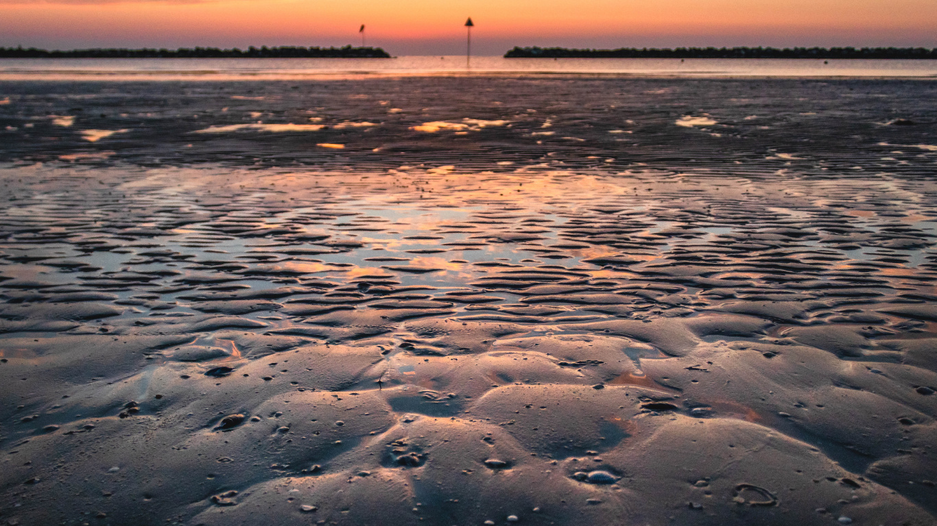 Plage, Horizon, Eau, Mer, Sand. Wallpaper in 1366x768 Resolution
