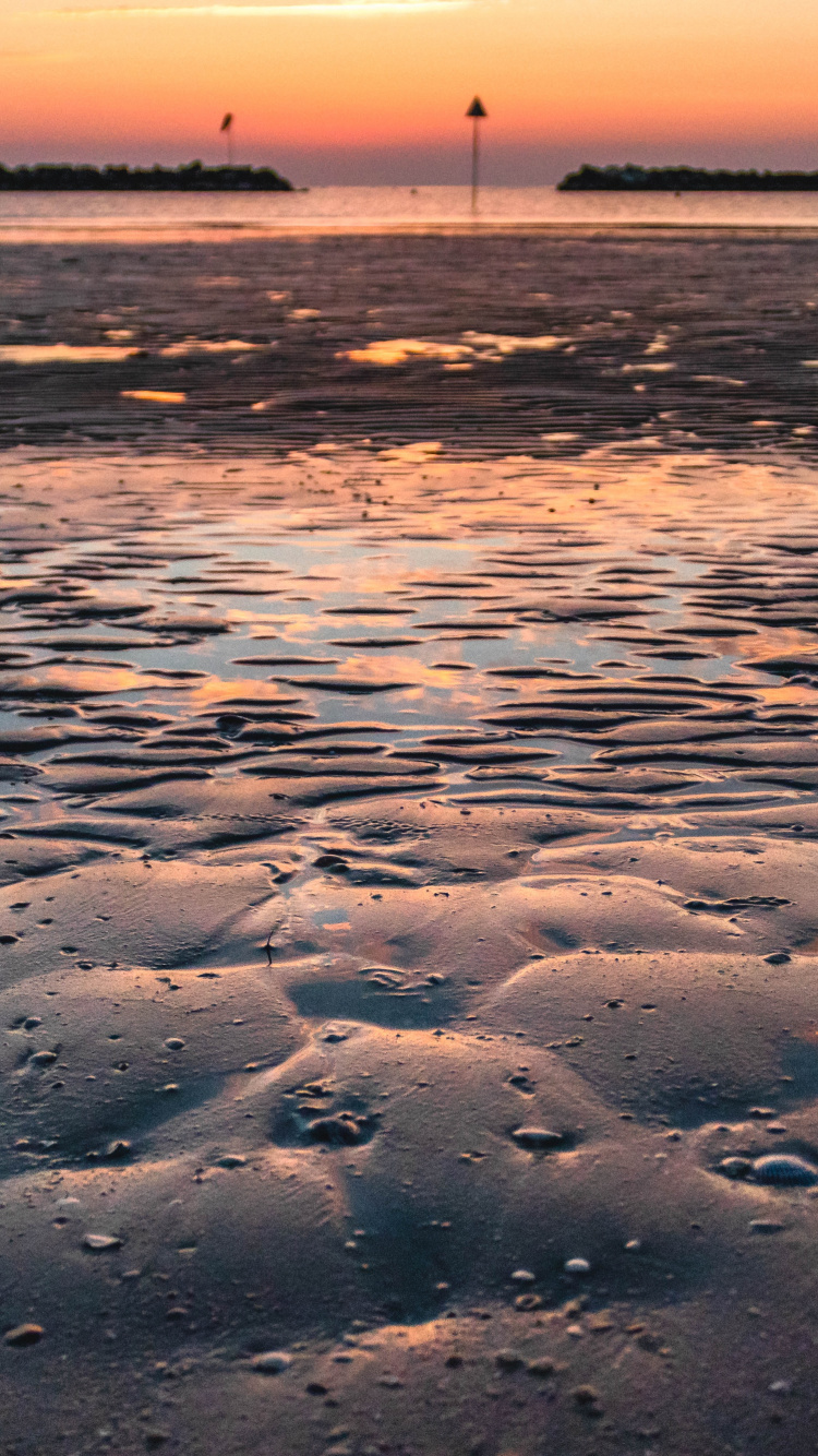 Plage, Horizon, Eau, Mer, Sand. Wallpaper in 750x1334 Resolution