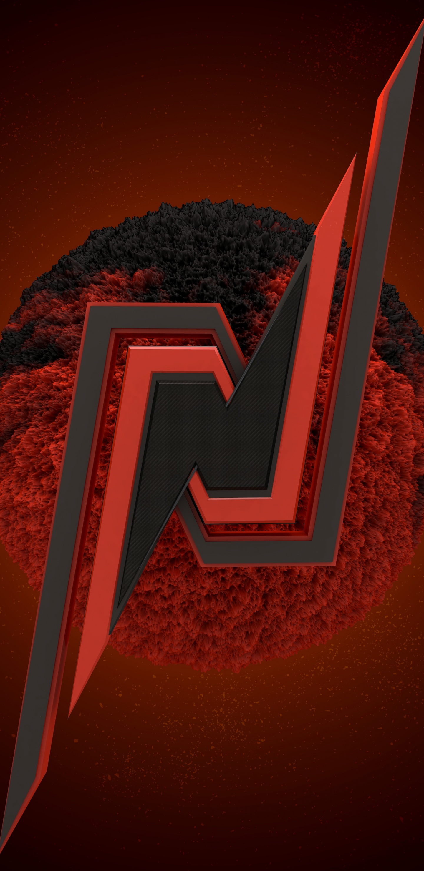 Ilustración de la Letra m Blanca y Azul. Wallpaper in 1440x2960 Resolution