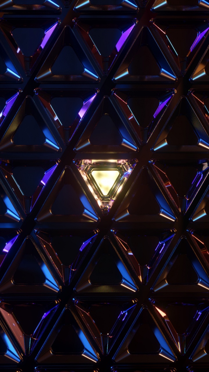 三角形, 对称, 钴蓝色的, 光, 紫色的 壁纸 720x1280 允许