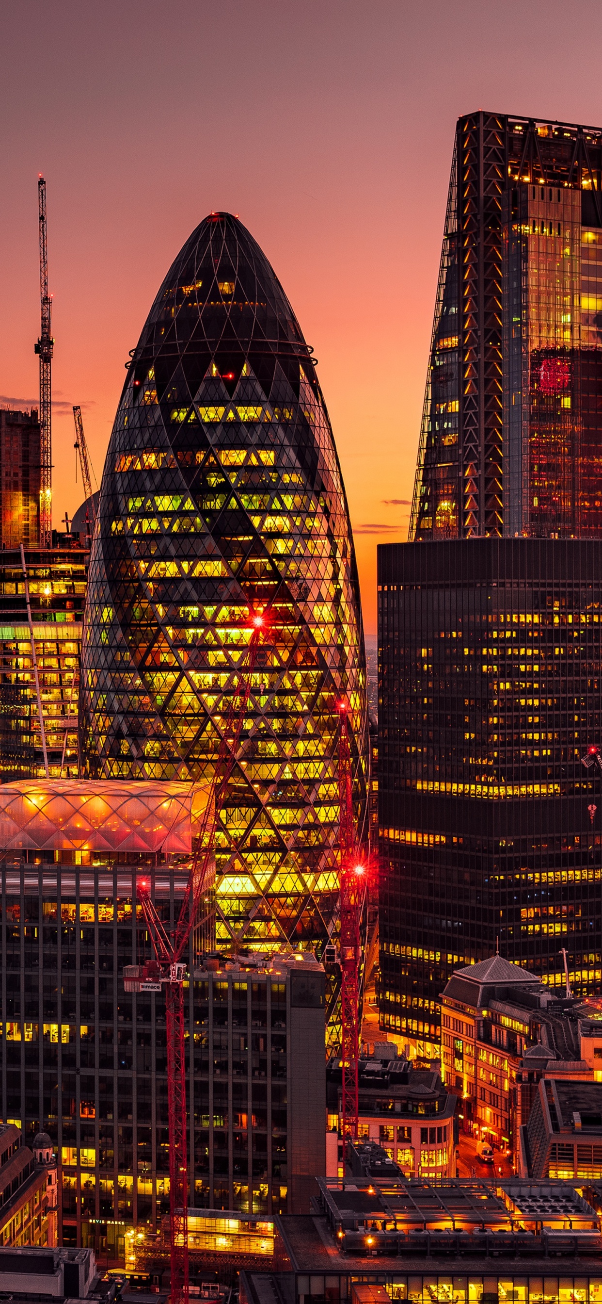 Skyline Der Stadt Bei Nacht Night. Wallpaper in 1242x2688 Resolution