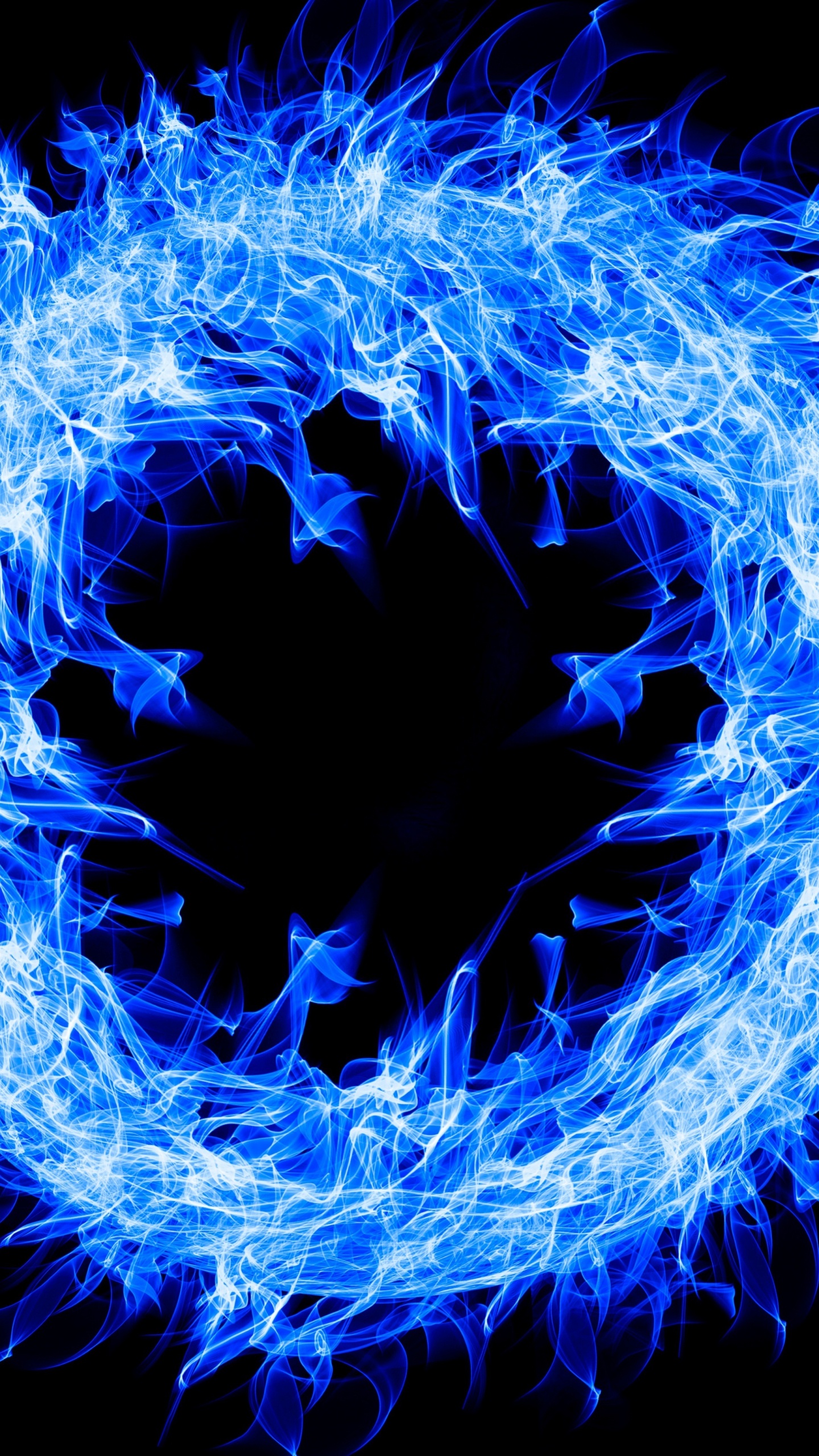 Yellow Fire in Black Background. Wallpaper in 1440x2560 Resolution