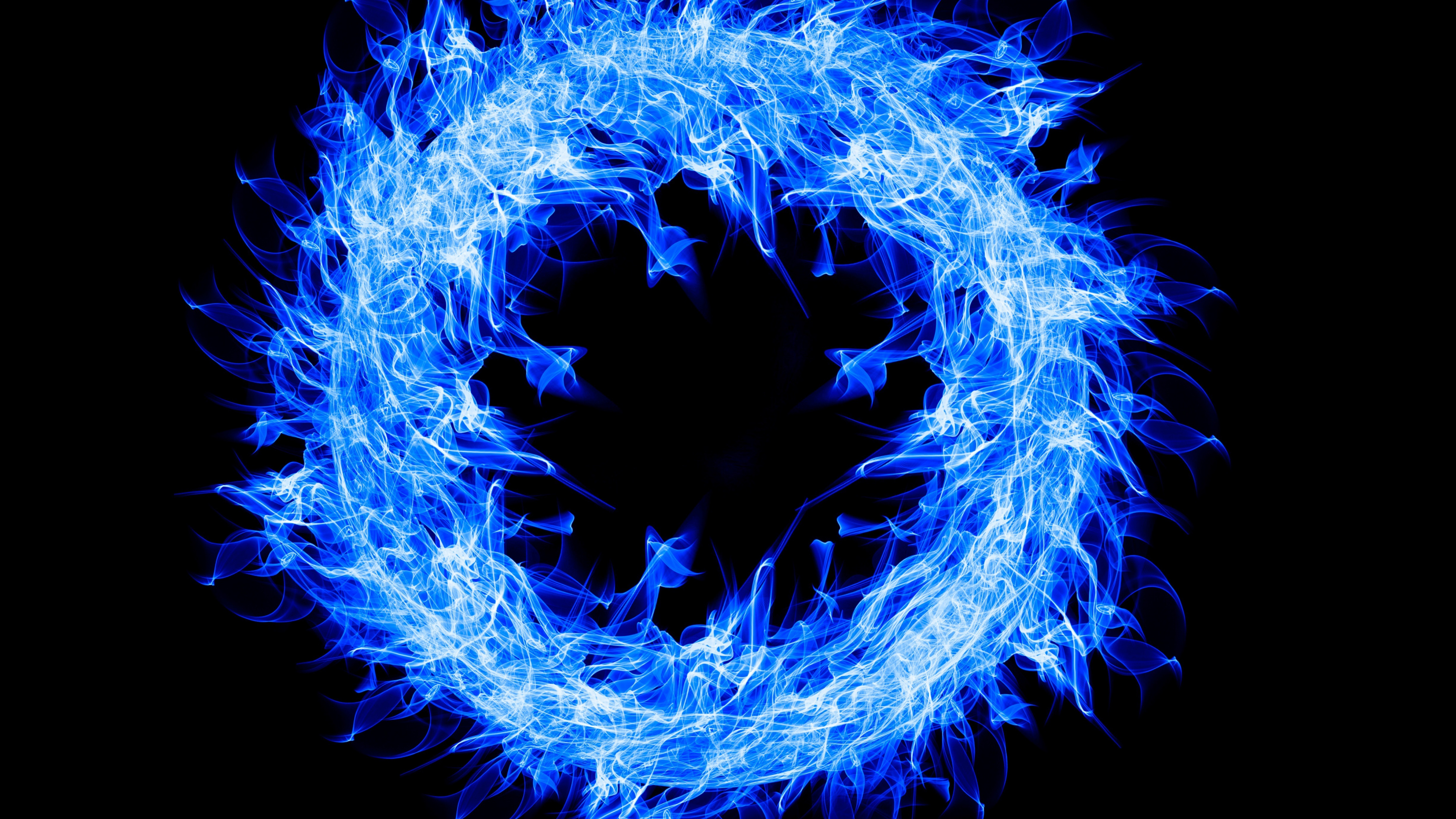 Yellow Fire in Black Background. Wallpaper in 3840x2160 Resolution