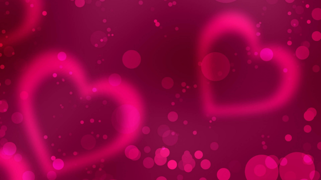 Red and White Heart Illustration. Wallpaper in 1366x768 Resolution
