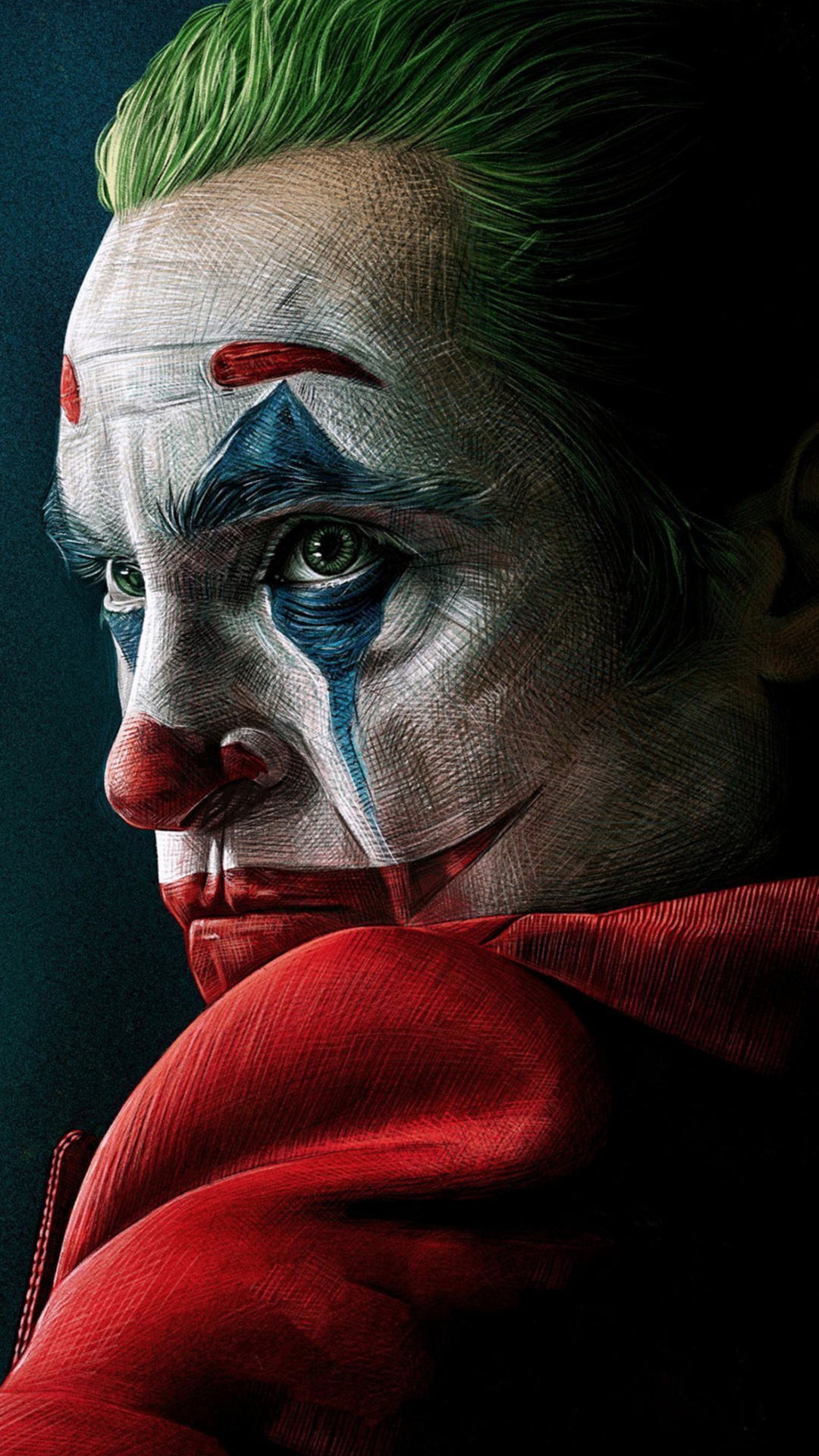 Joker, Joaquin Phoenix, Chin, Jaw, Art. Wallpaper in 1080x1920 Resolution