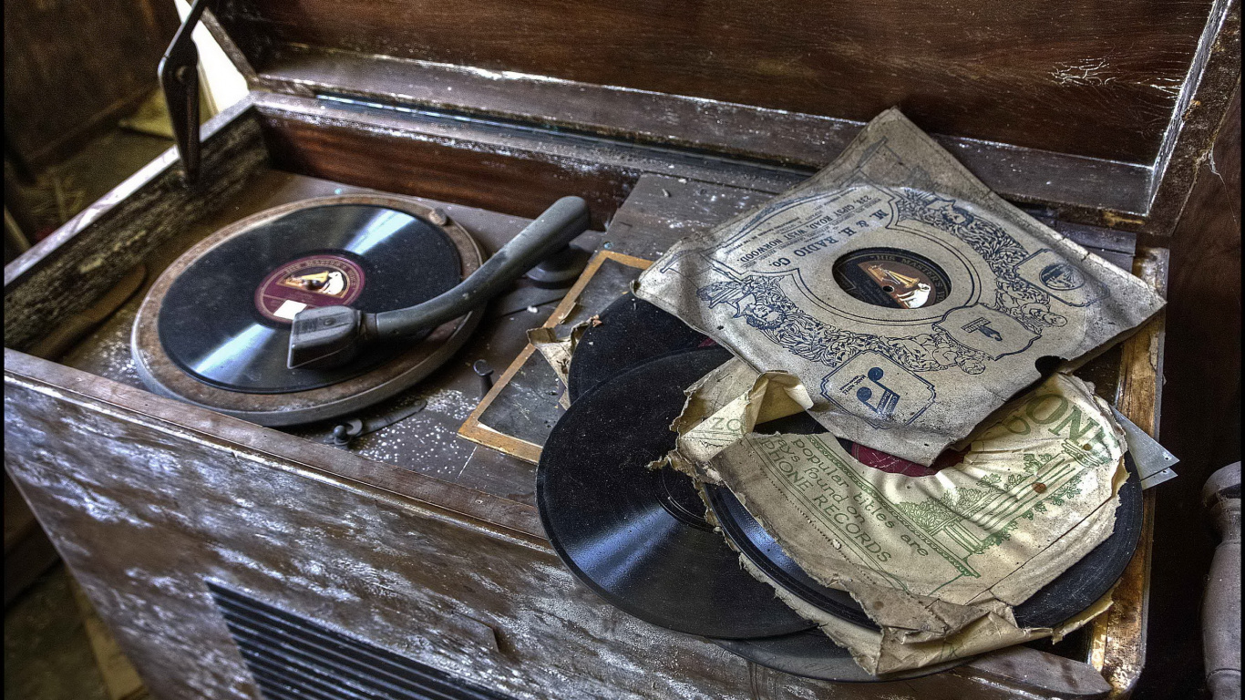 Disque de Phonographe, Phonographe, ac Dc. Wallpaper in 1366x768 Resolution