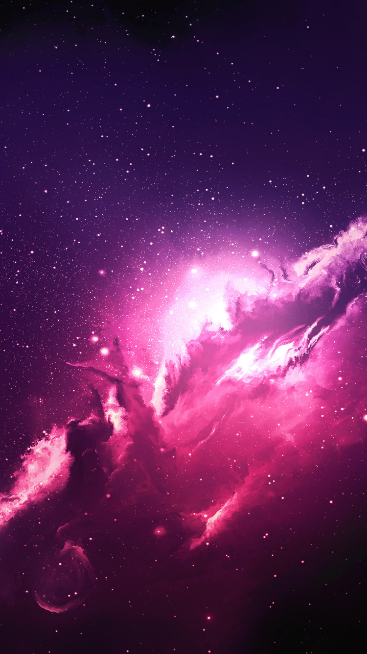 Illustration de la Galaxie Violette et Bleue. Wallpaper in 750x1334 Resolution