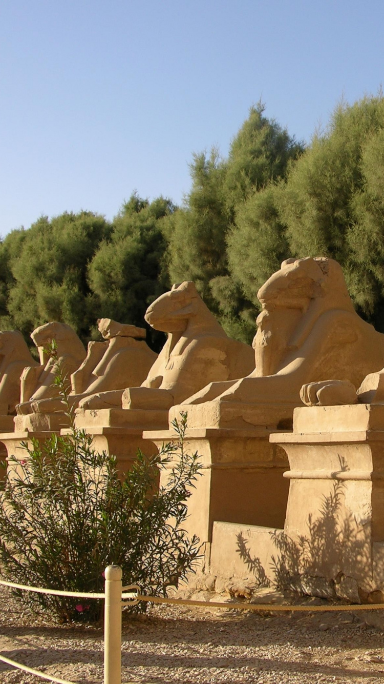 Brown Concrete Statues Near Green Trees During Daytime. Wallpaper in 750x1334 Resolution