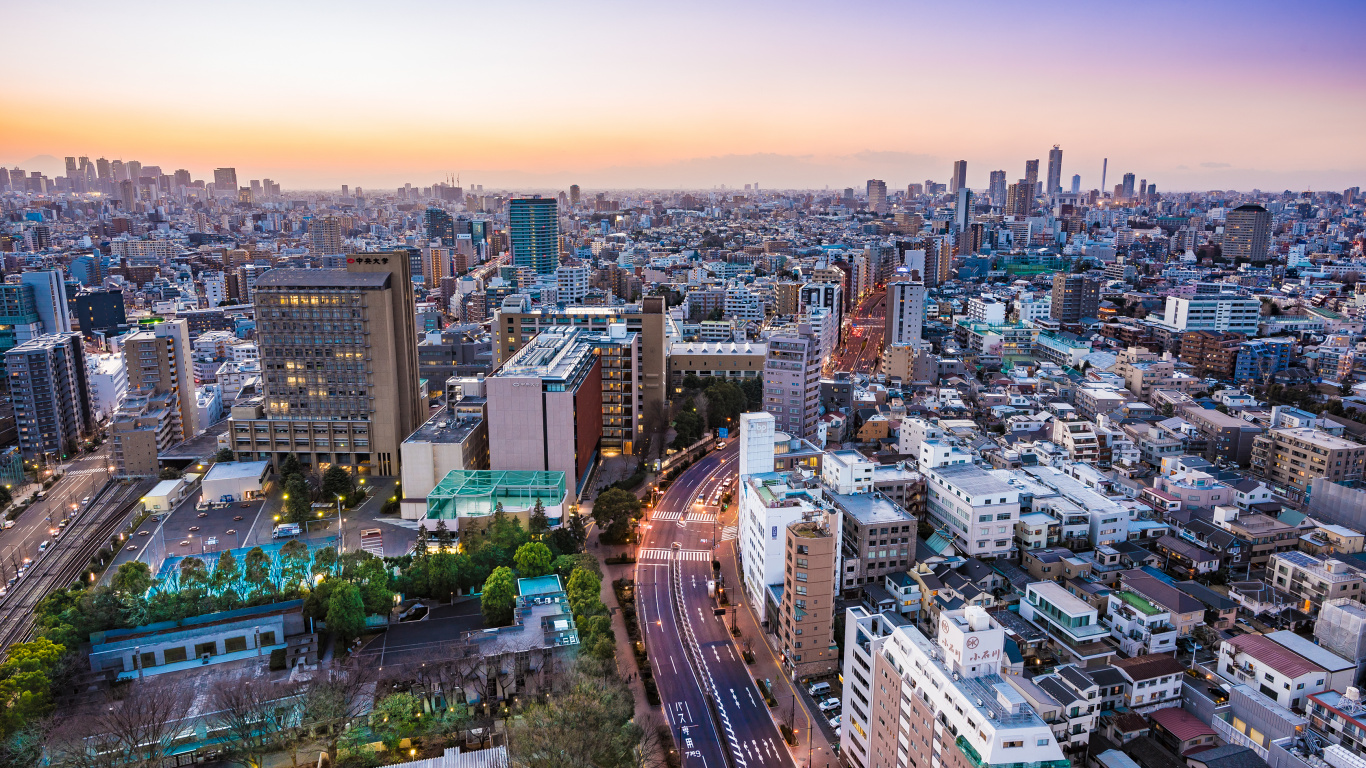 城市, 城市景观, 大都会, 天际线, 鸟瞰图 壁纸 1366x768 允许