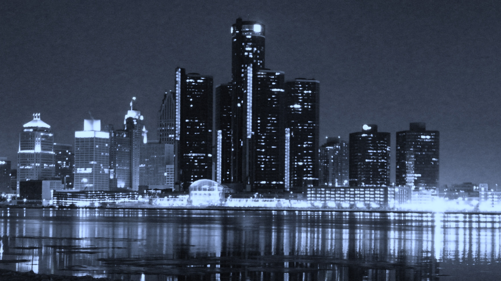 Horizon de la Ville Pendant la Nuit. Wallpaper in 1920x1080 Resolution