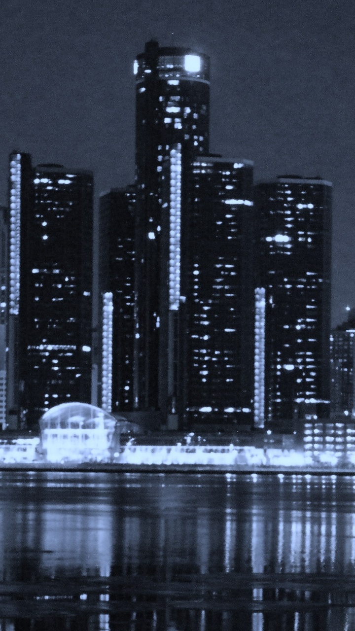 Skyline Der Stadt Bei Nacht Night. Wallpaper in 720x1280 Resolution