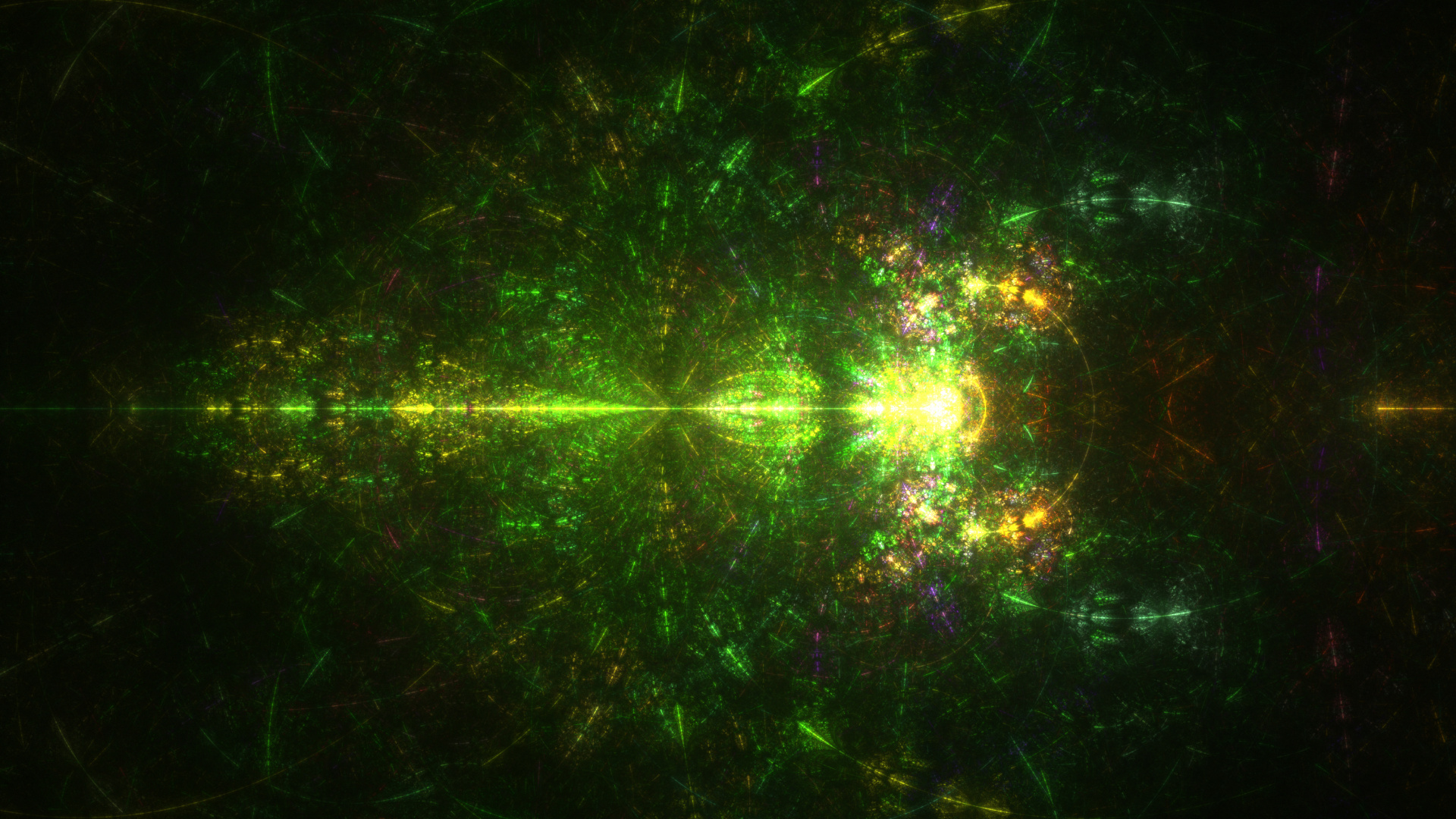 分形, 分形技术, 绿色的, 光, 激光 壁纸 1920x1080 允许