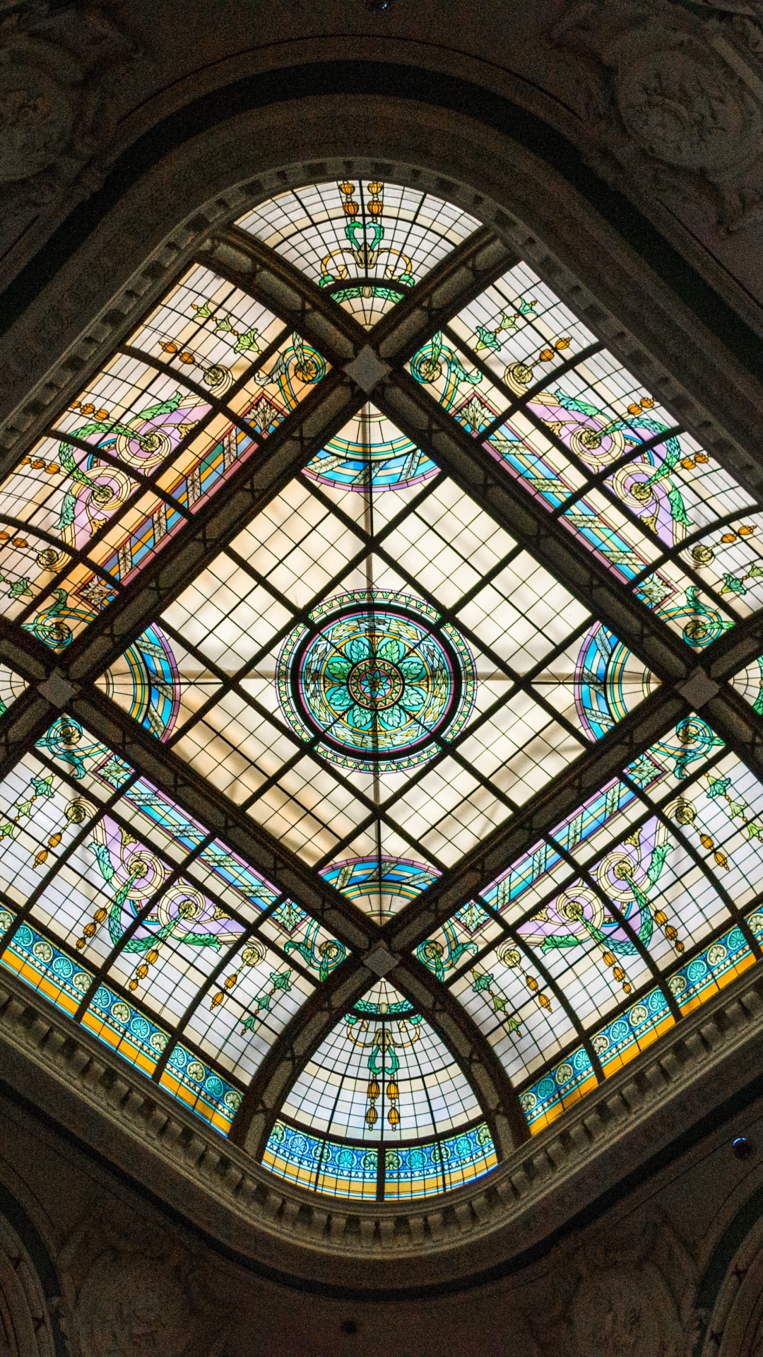 Fenêtre en Verre Bleu et Blanc. Wallpaper in 1080x1920 Resolution