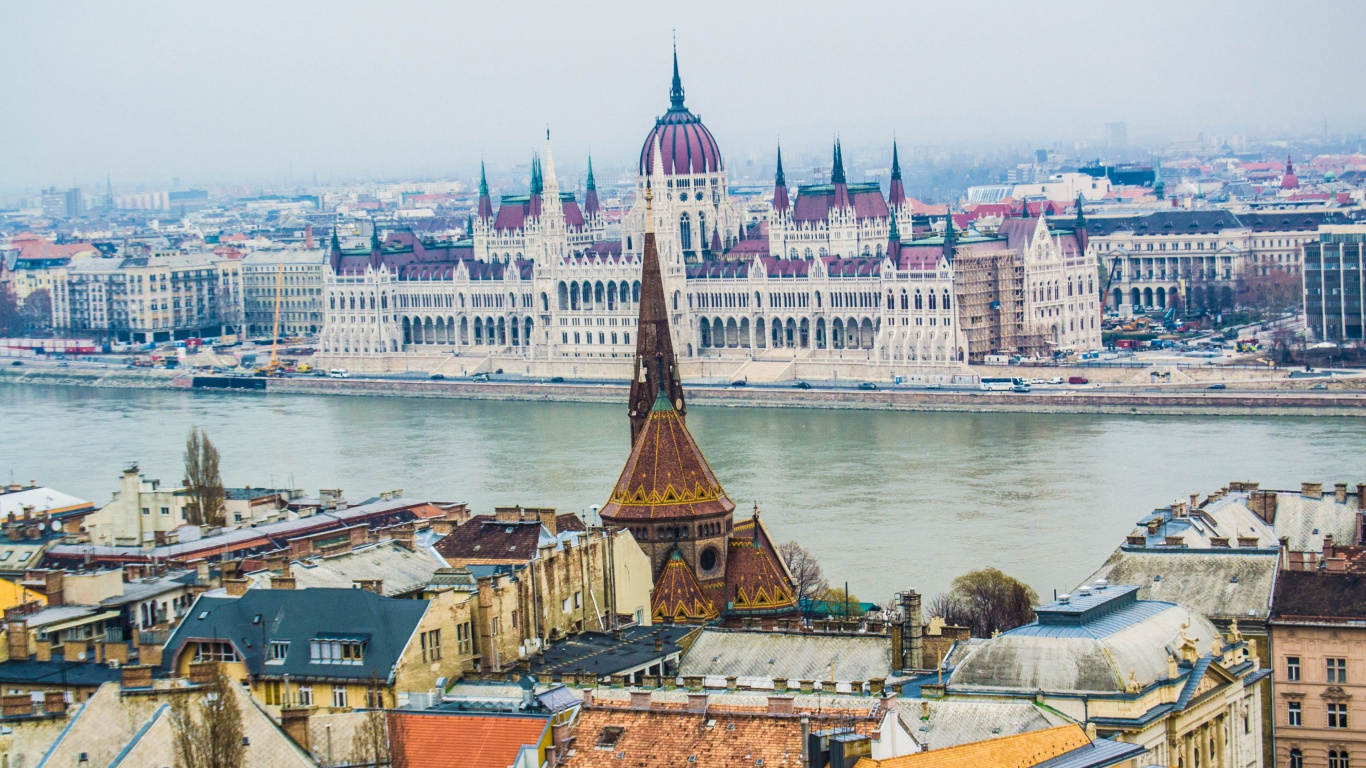 Aerial View of City Buildings During Daytime. Wallpaper in 1366x768 Resolution