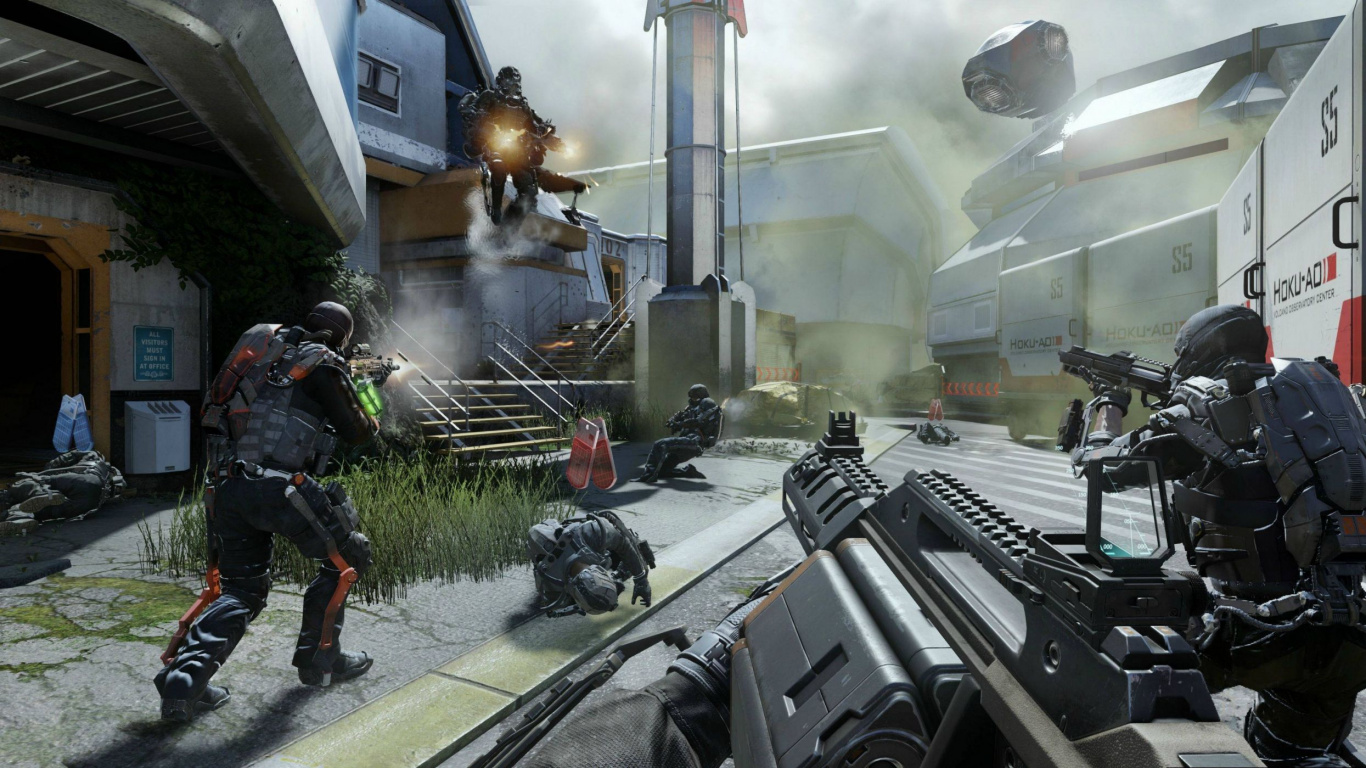 Call of Duty Advanced Warfare, Call of Duty Modern Warfare 2, Call of Duty 4 Modern Warfare, Call of Duty Zombies, Activision. Wallpaper in 1366x768 Resolution
