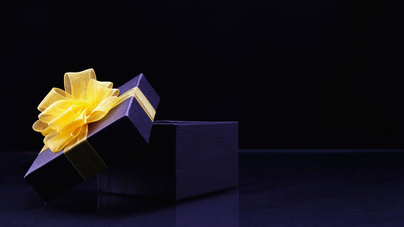 Cadeau, Cadeau de Noël, Origami, Lumière, Jaune. Wallpaper in 1366x768 Resolution