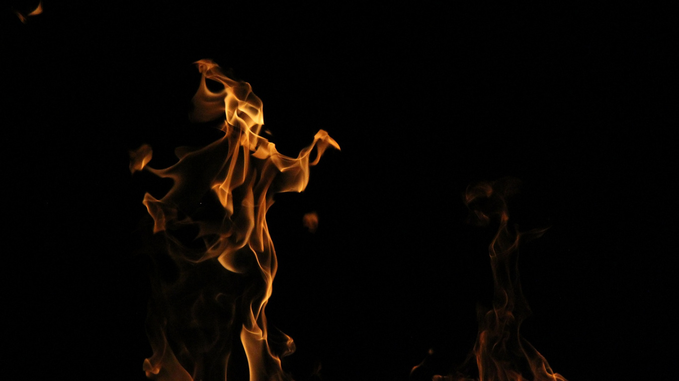 Feu Sur Fond Noir Avec Fond Noir. Wallpaper in 1366x768 Resolution