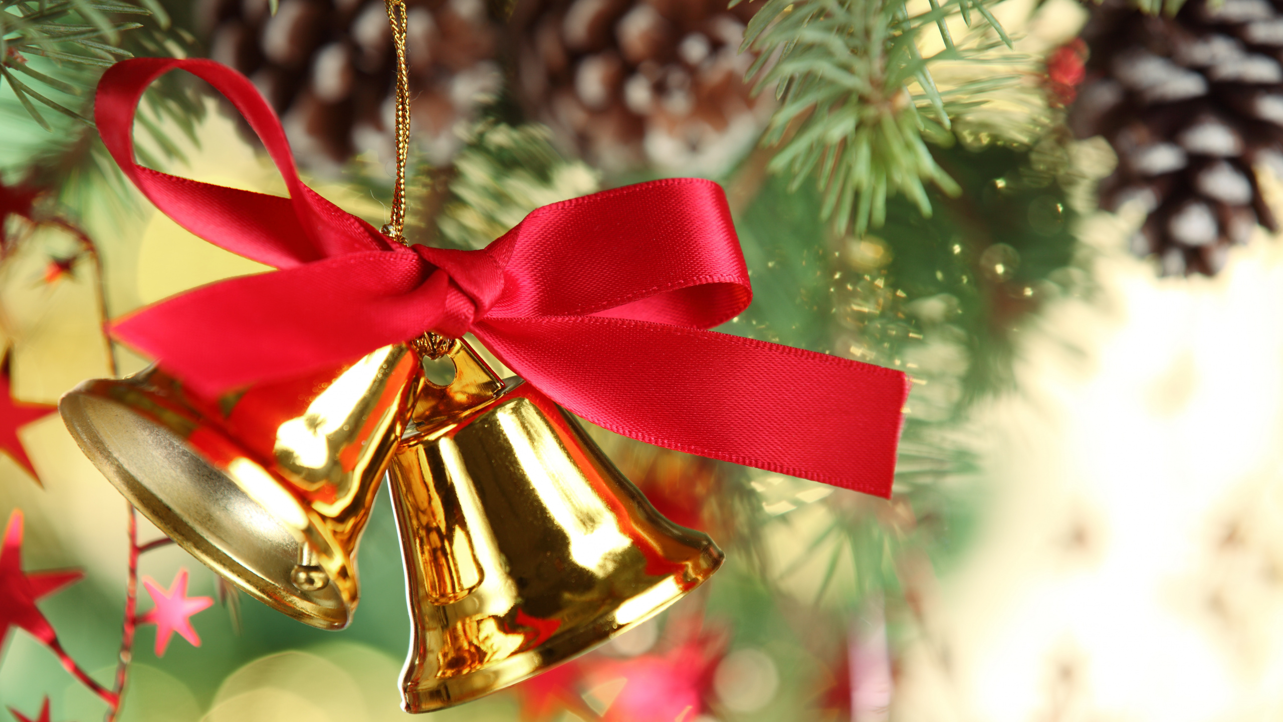 Jingle Bell, Bell, Christmas Day, Christmas Ornament, Christmas Decoration. Wallpaper in 2560x1440 Resolution