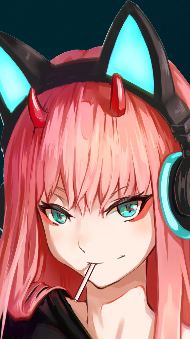 Personnage D'anime Fille Aux Cheveux Roses. Wallpaper in 750x1334 Resolution