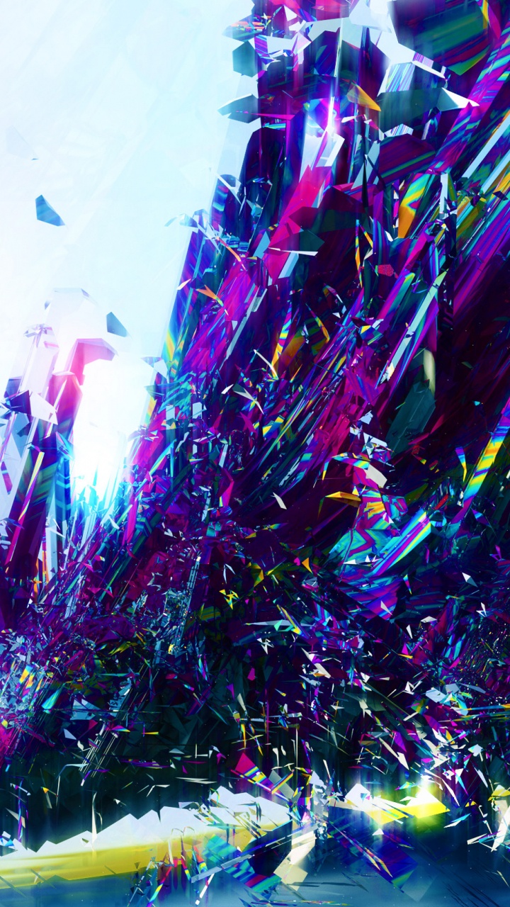 Lila Und Grüne Lichterketten. Wallpaper in 720x1280 Resolution