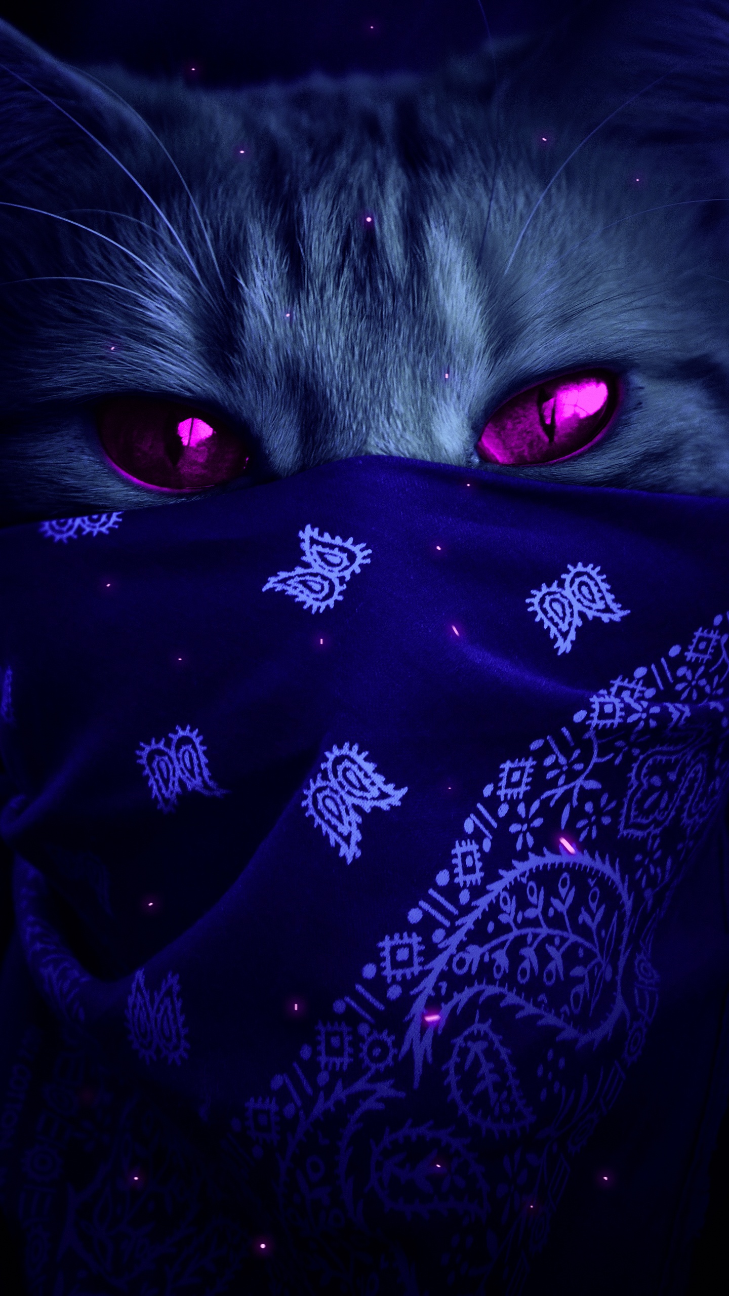 Purple, Felidae, Liquid, Chat, Violette. Wallpaper in 1440x2560 Resolution