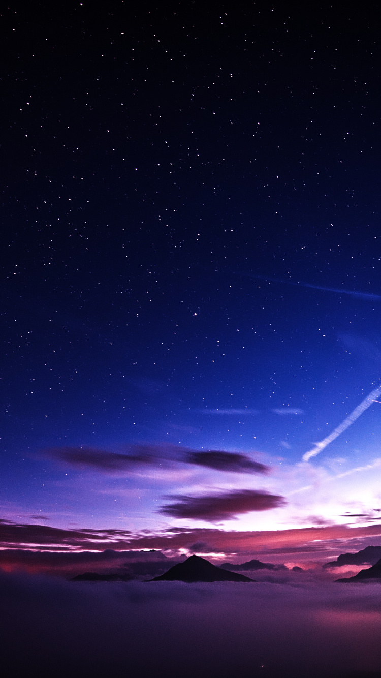 Horizon, Espace, Nuit, Atmosphère, Calme. Wallpaper in 750x1334 Resolution