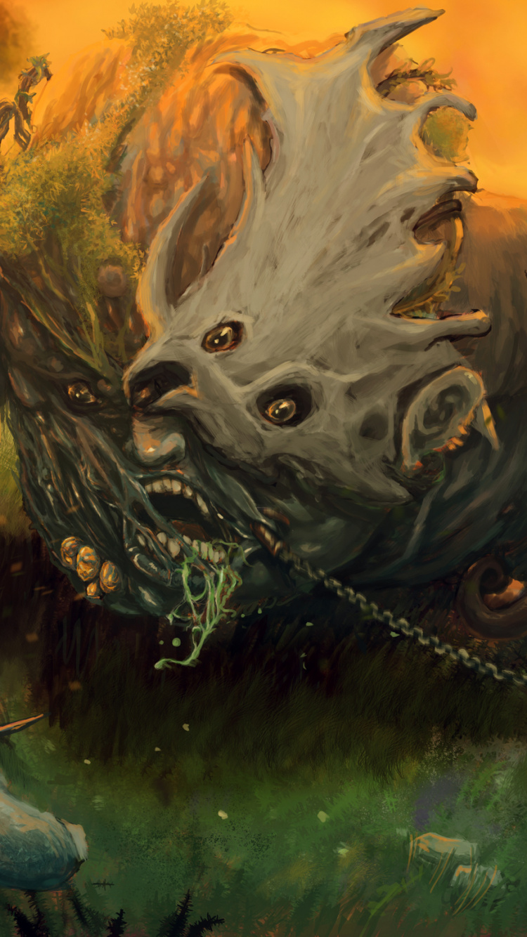 Drache Auf Wasser Malerei an Der Wand. Wallpaper in 750x1334 Resolution