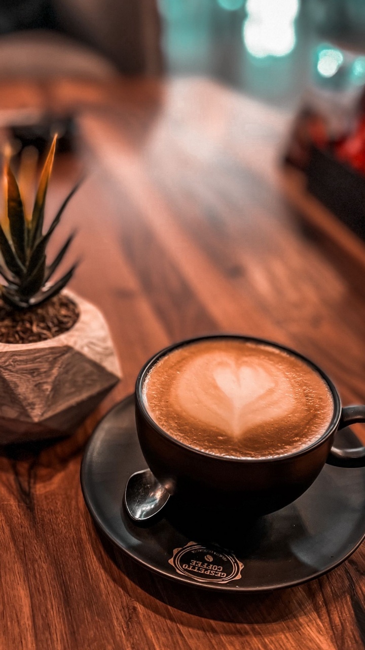 Capuchino, Alimento, Vajilla, Flat White, Coupe. Wallpaper in 720x1280 Resolution