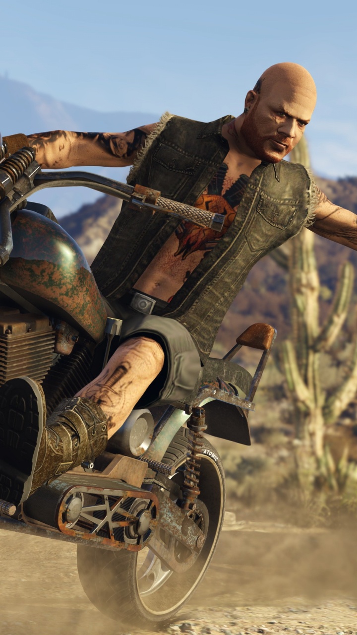 Grand Theft Auto v, Grand Theft Auto Online, Rockstar Games, Motorrad, Playstation 4. Wallpaper in 720x1280 Resolution