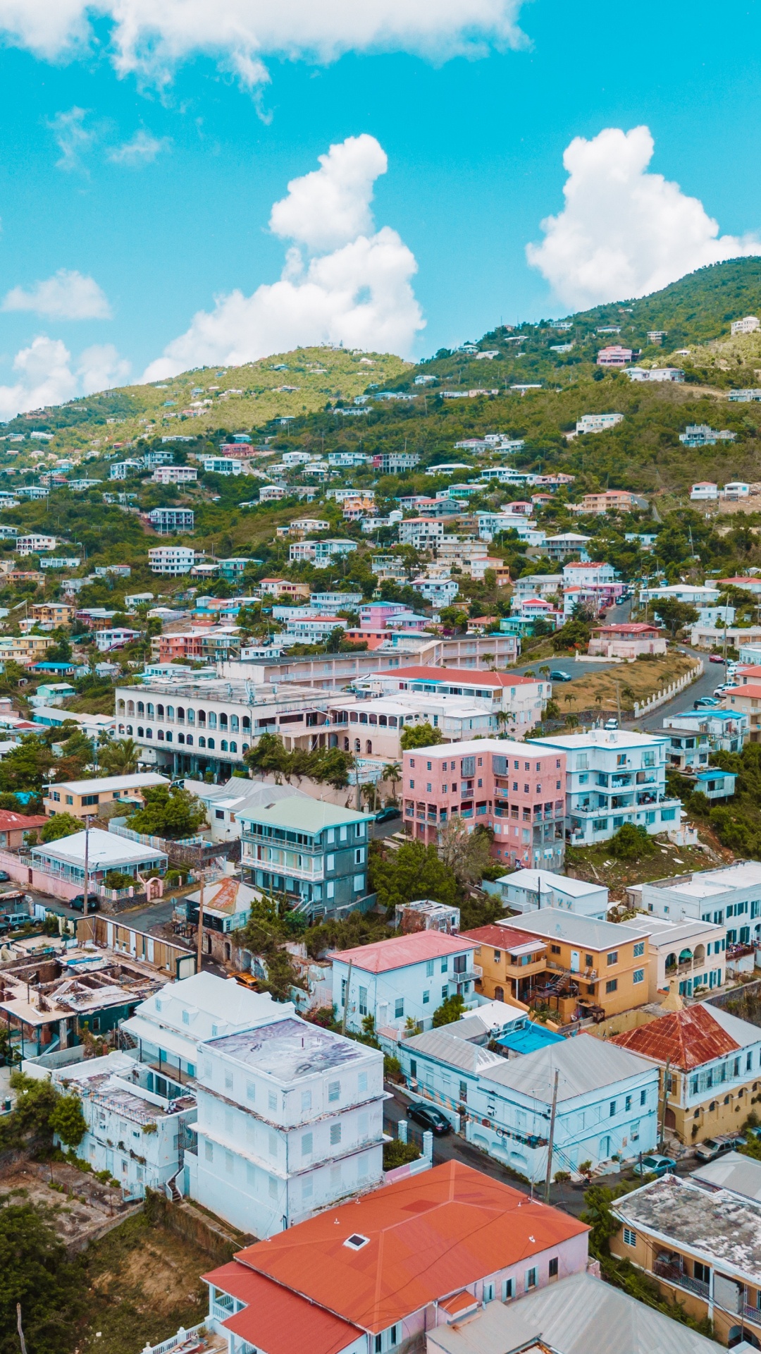 Aerial View of City Buildings on Green Mountain During Daytime. Wallpaper in 1080x1920 Resolution