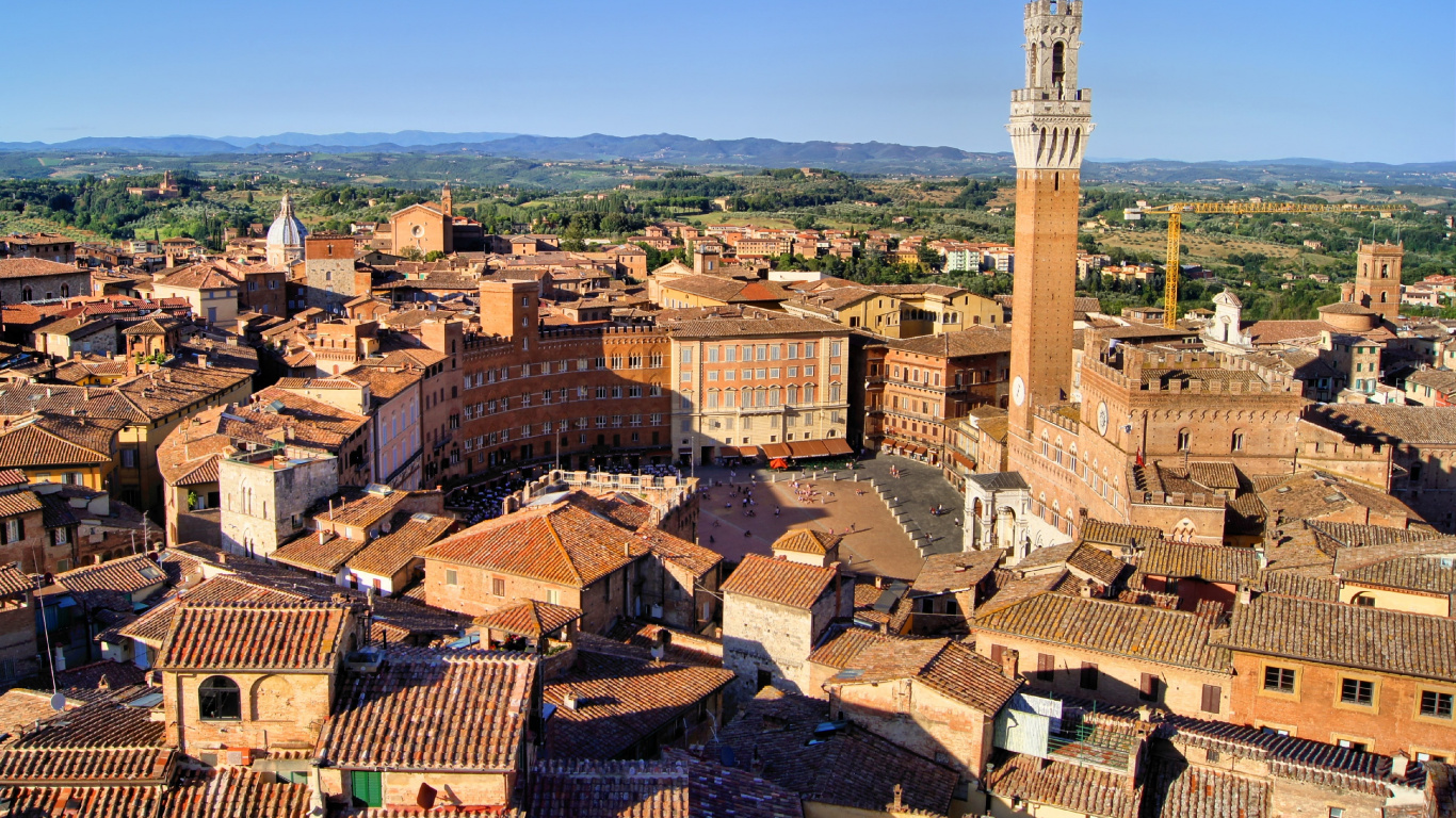 Aerial View of City Buildings During Daytime. Wallpaper in 1366x768 Resolution
