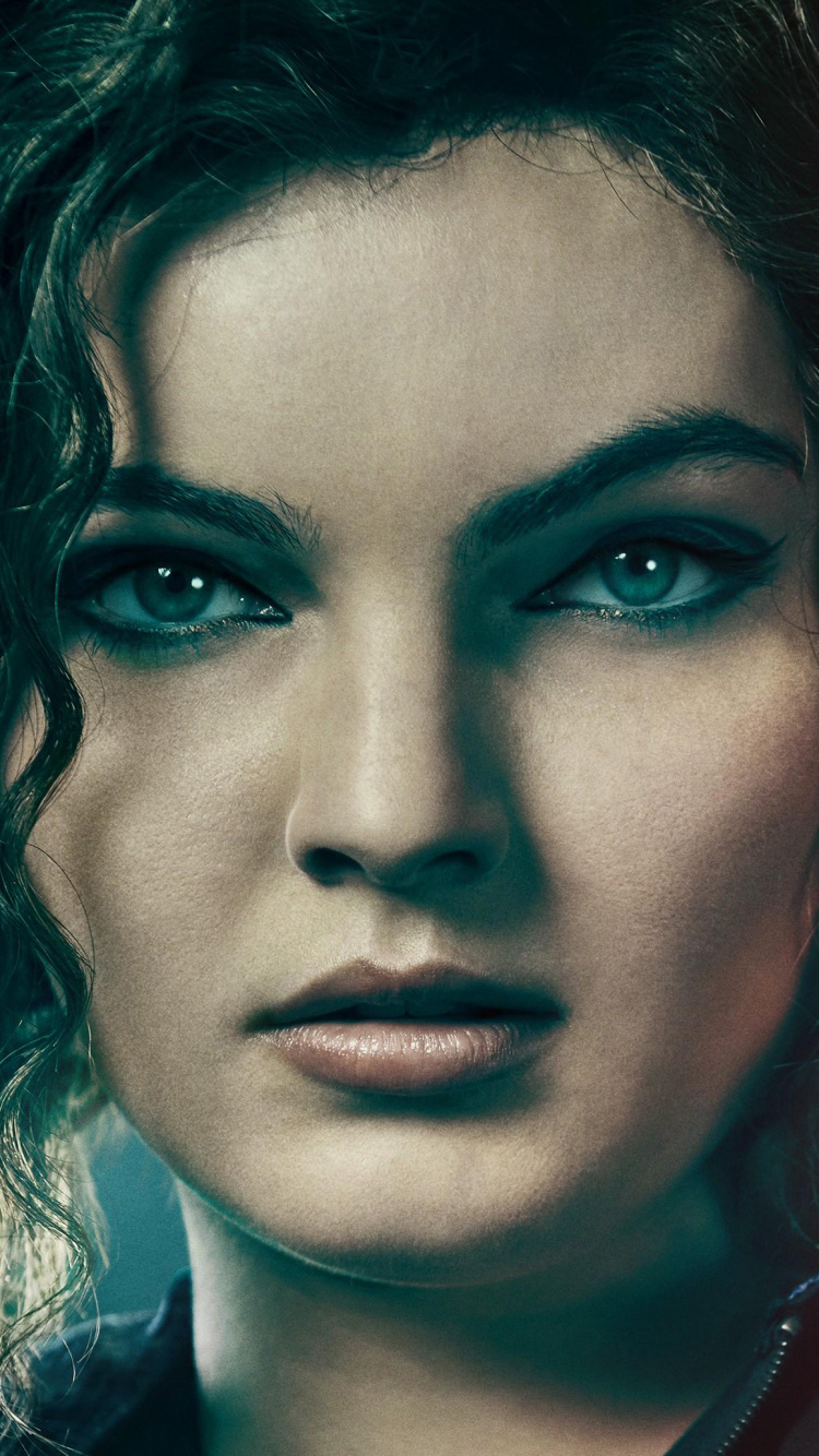 Frau in Roter Lederjacke. Wallpaper in 750x1334 Resolution