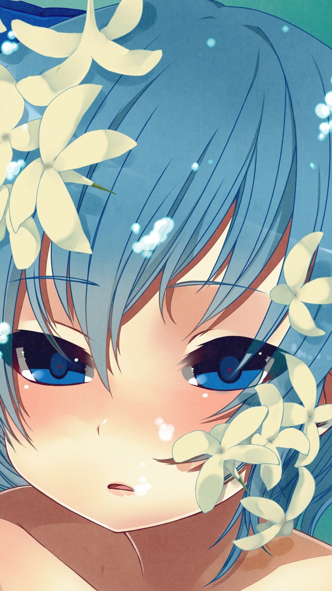 Personnage D'anime Fille Aux Cheveux Bleus. Wallpaper in 1080x1920 Resolution