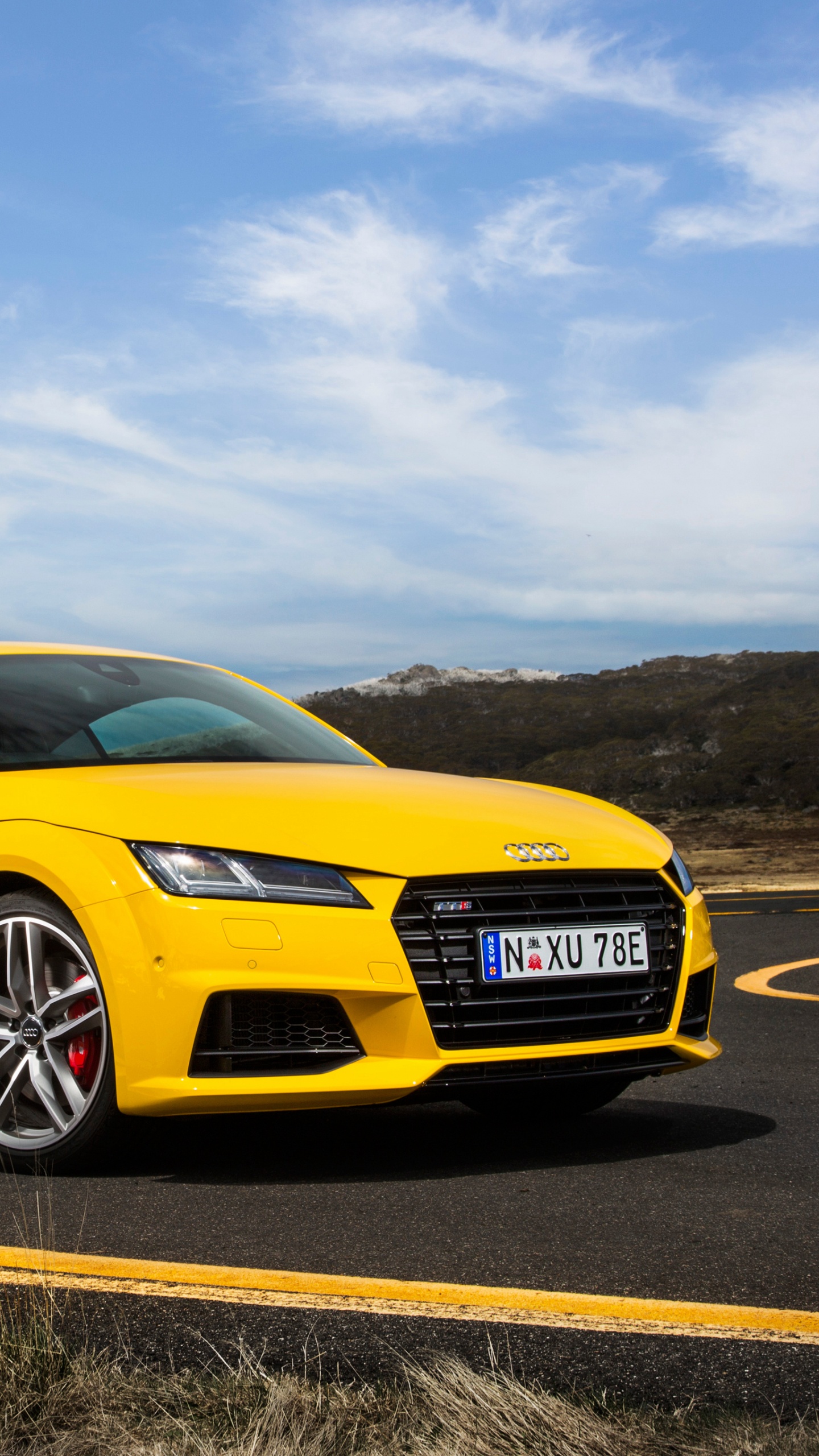 奥迪跑车GT, 奥迪, 黄色的, 奥迪tt, 家庭用车 壁纸 1440x2560 允许