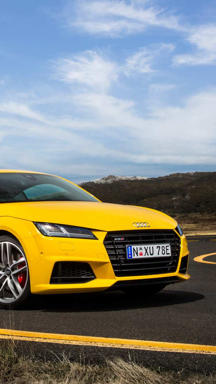 奥迪跑车GT, 奥迪, 黄色的, 奥迪tt, 家庭用车 壁纸 750x1334 允许