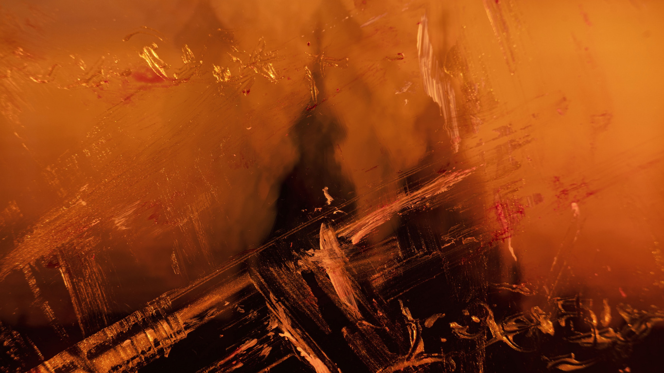 Braune Und Schwarze Abstrakte Malerei. Wallpaper in 1366x768 Resolution