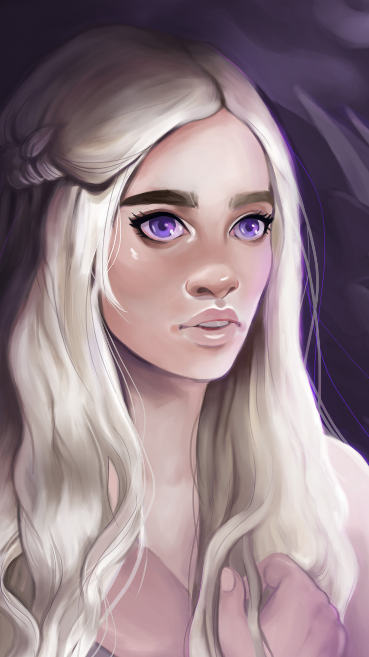 Frau Mit Blonden Haaren Anime-Charakter. Wallpaper in 750x1334 Resolution
