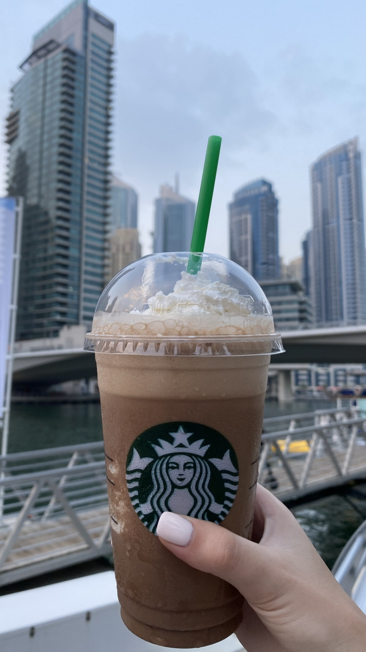 Dubai, Starbucks Nuevo, Café Frapp, Batido De, Café. Wallpaper in 750x1334 Resolution