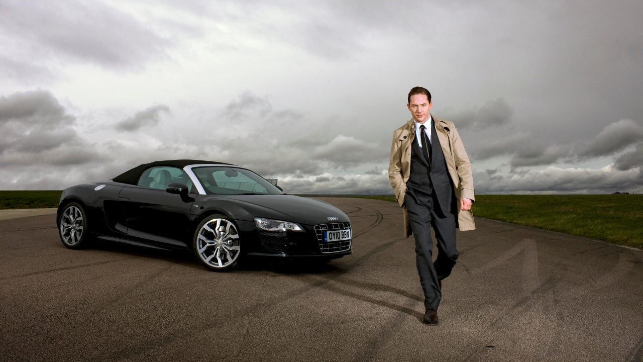 Tom Hardy, Actor, Audi, Deportivo, Audi R8. Wallpaper in 1280x720 Resolution