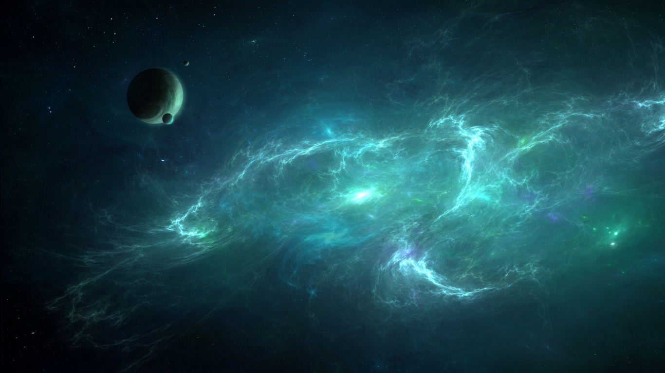 Weiße Und Blaue Abstrakte Malerei. Wallpaper in 1366x768 Resolution