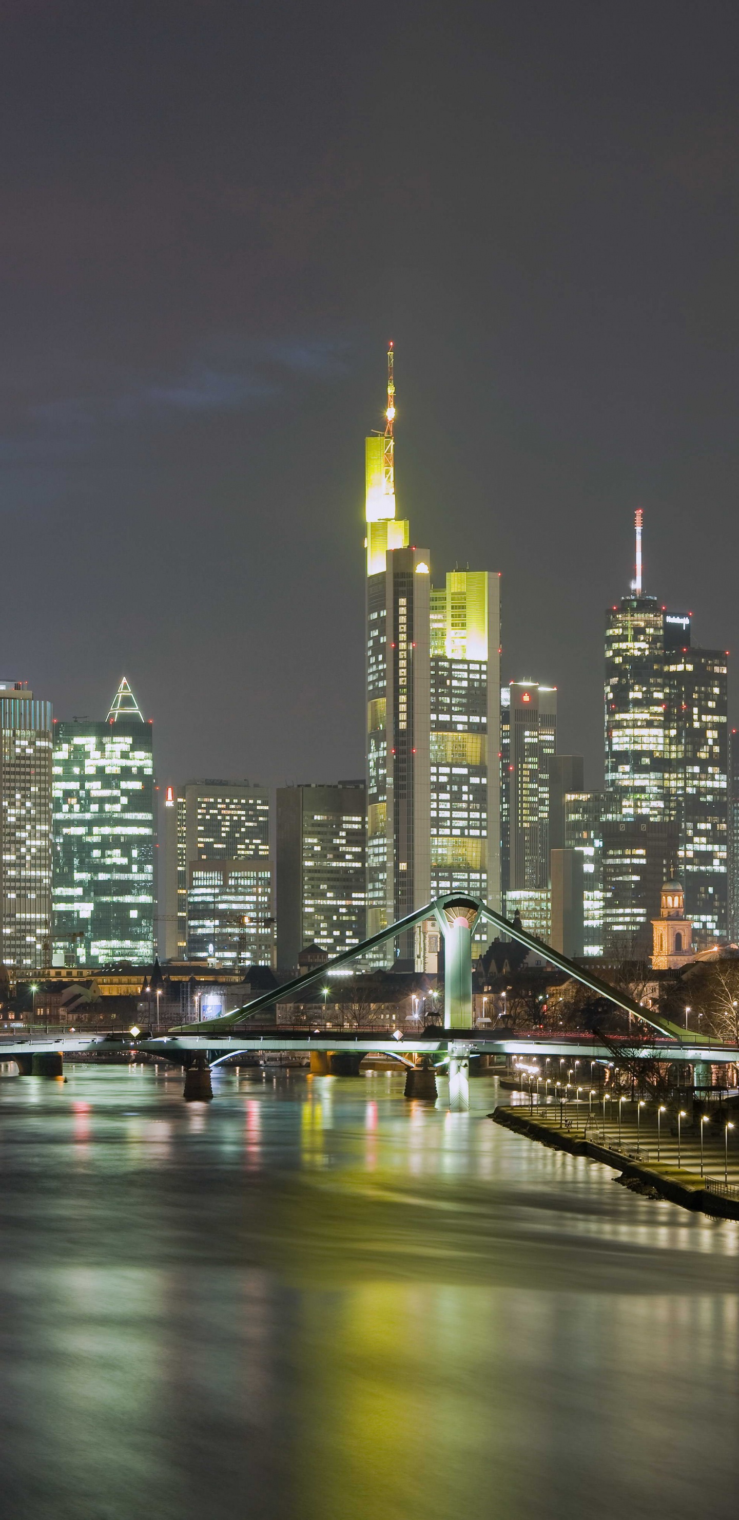 City Skyline During Night Time. Wallpaper in 1440x2960 Resolution