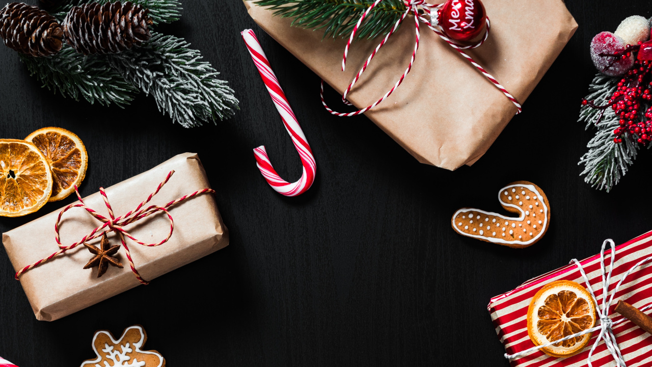 Christmas Day, Candy, Pink, Candy Cane, Confectionery. Wallpaper in 1280x720 Resolution