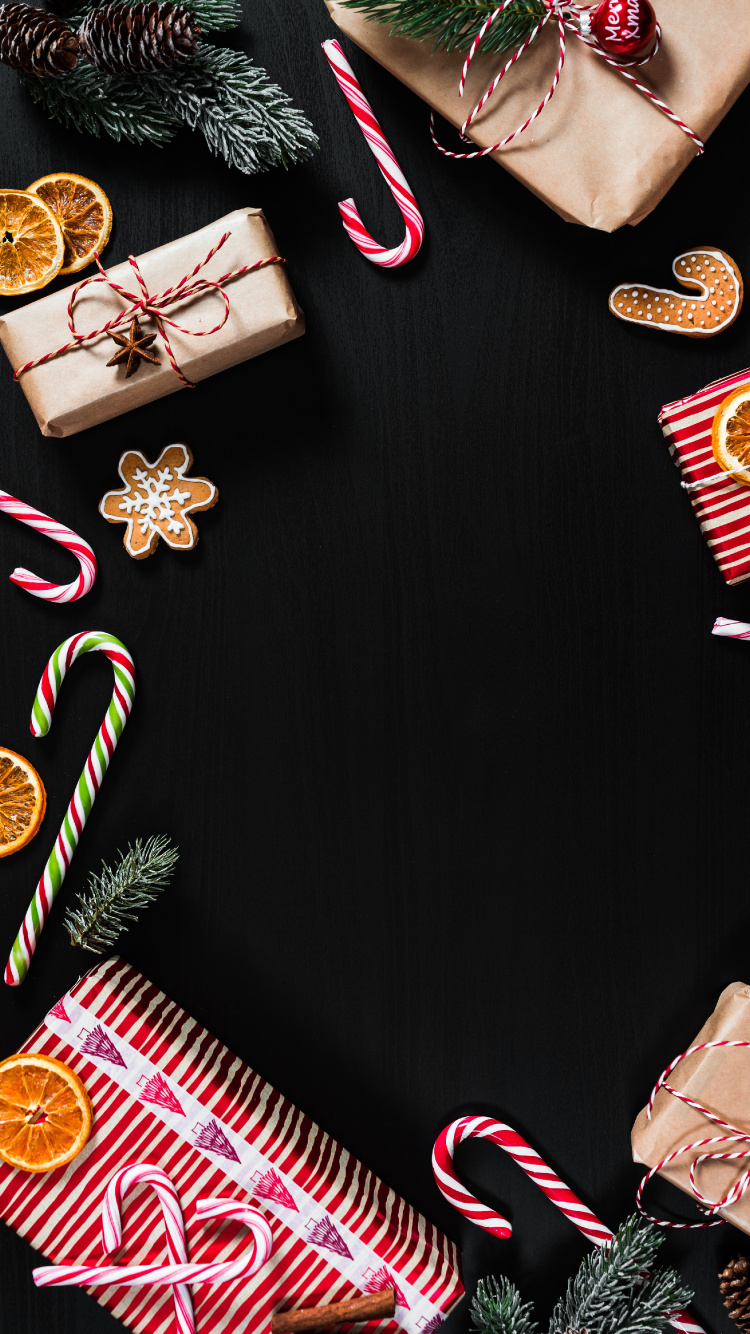 Christmas Day, Candy, Pink, Candy Cane, Confectionery. Wallpaper in 750x1334 Resolution