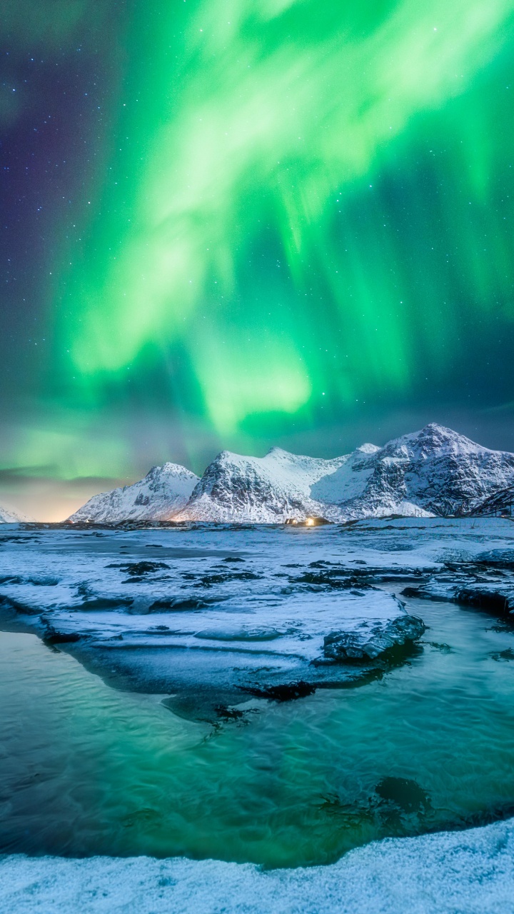 Aurora, Naturaleza, Paisaje Natural, Glaciar de Terreno, Glaciar. Wallpaper in 720x1280 Resolution